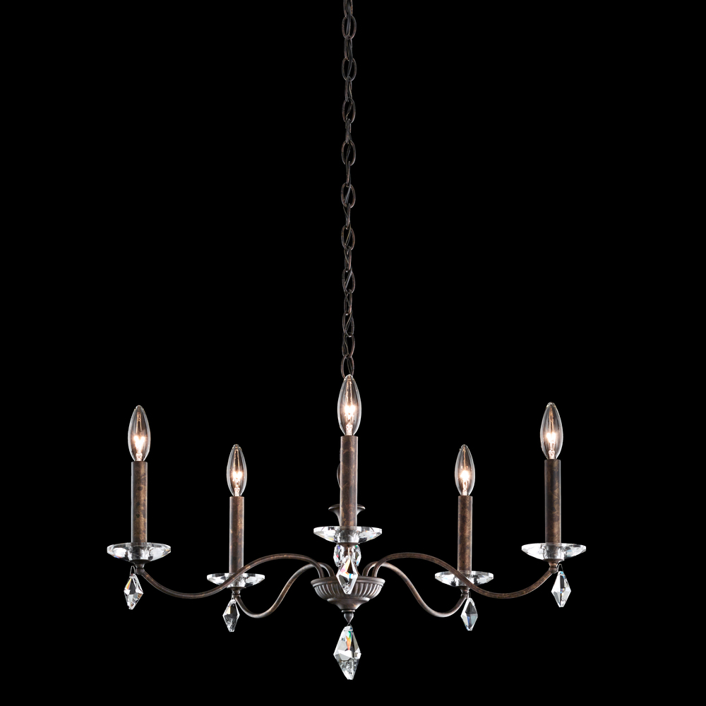 Modique 5 Light 120V Chandelier in Heirloom Bronze with Clear Heritage Handcut Crystal