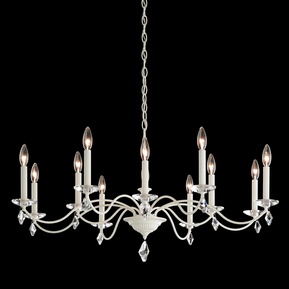 Modique 12 Light 120V Chandelier in Antique Silver with Clear Heritage Handcut Crystal