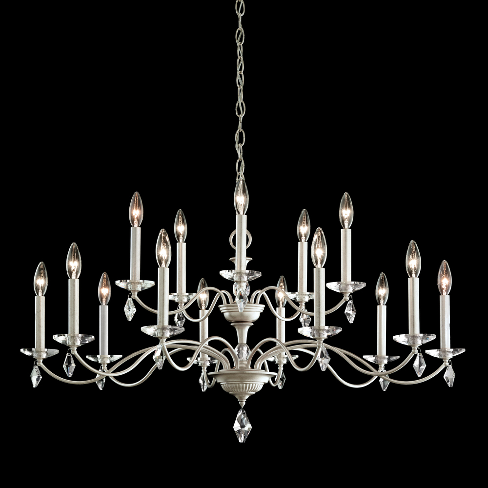Modique 15 Light 120V Chandelier in Polished Silver with Clear Heritage Handcut Crystal