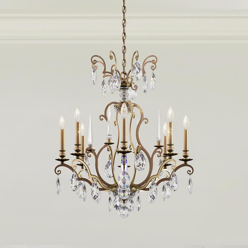 Renaissance Nouveau 8 Light 120V Chandelier in Heirloom Bronze with Clear Heritage Handcut Crystal
