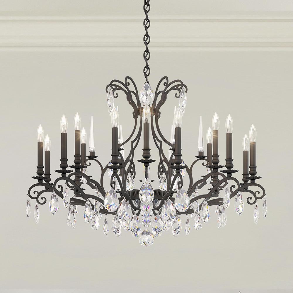 Renaissance Nouveau 18 Light 120V Chandelier in Heirloom Bronze with Clear Heritage Handcut Crysta