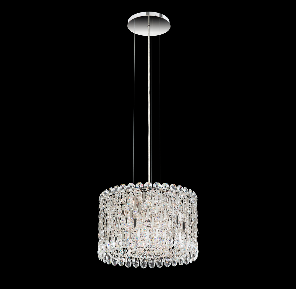 Sarella 8 Light 120V Pendant in Polished Stainless Steel with Heritage Handcut Crystal