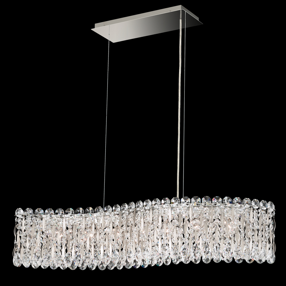 Sarella 7 Light 120V Pendant in White with Heritage Handcut Crystal