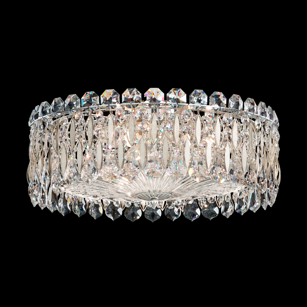 Sarella 3 Light 120V Flush Mount in Heirloom Gold with Clear Crystals from Swarovski