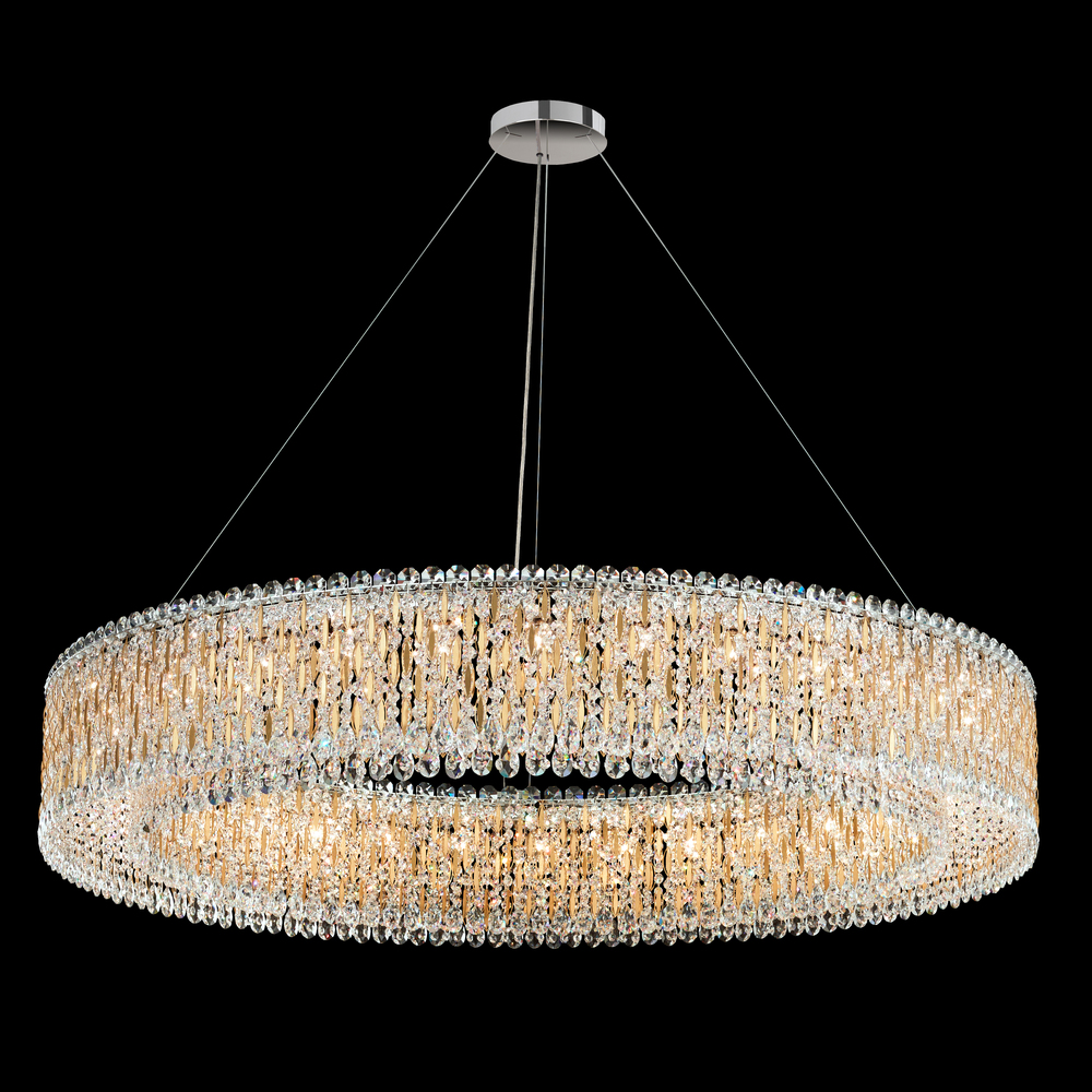 Sarella 32 Light 120V Pendant in Polished Stainless Steel with Heritage Handcut Crystal