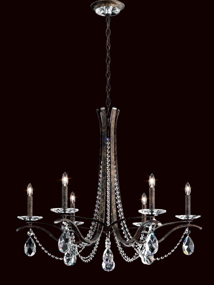 Vesca 6 Light 120V Chandelier in White with Clear Heritage Handcut Crystal