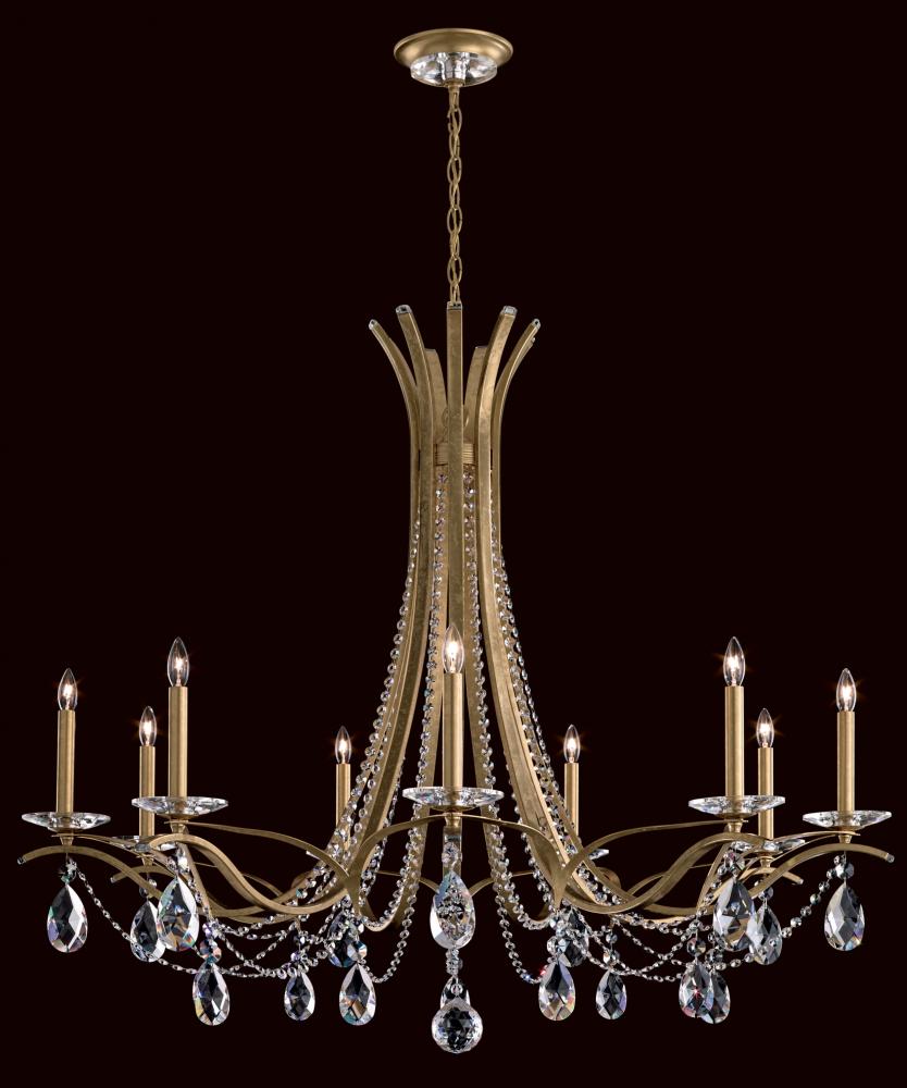 Vesca 9 Light 120V Chandelier in White with Clear Heritage Handcut Crystal