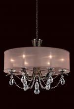 Schonbek 1870 VA8306N-48H2 - Vesca 6 Light 120V Chandelier in Antique Silver with Clear Heritage Handcut Crystal and Gold Shade