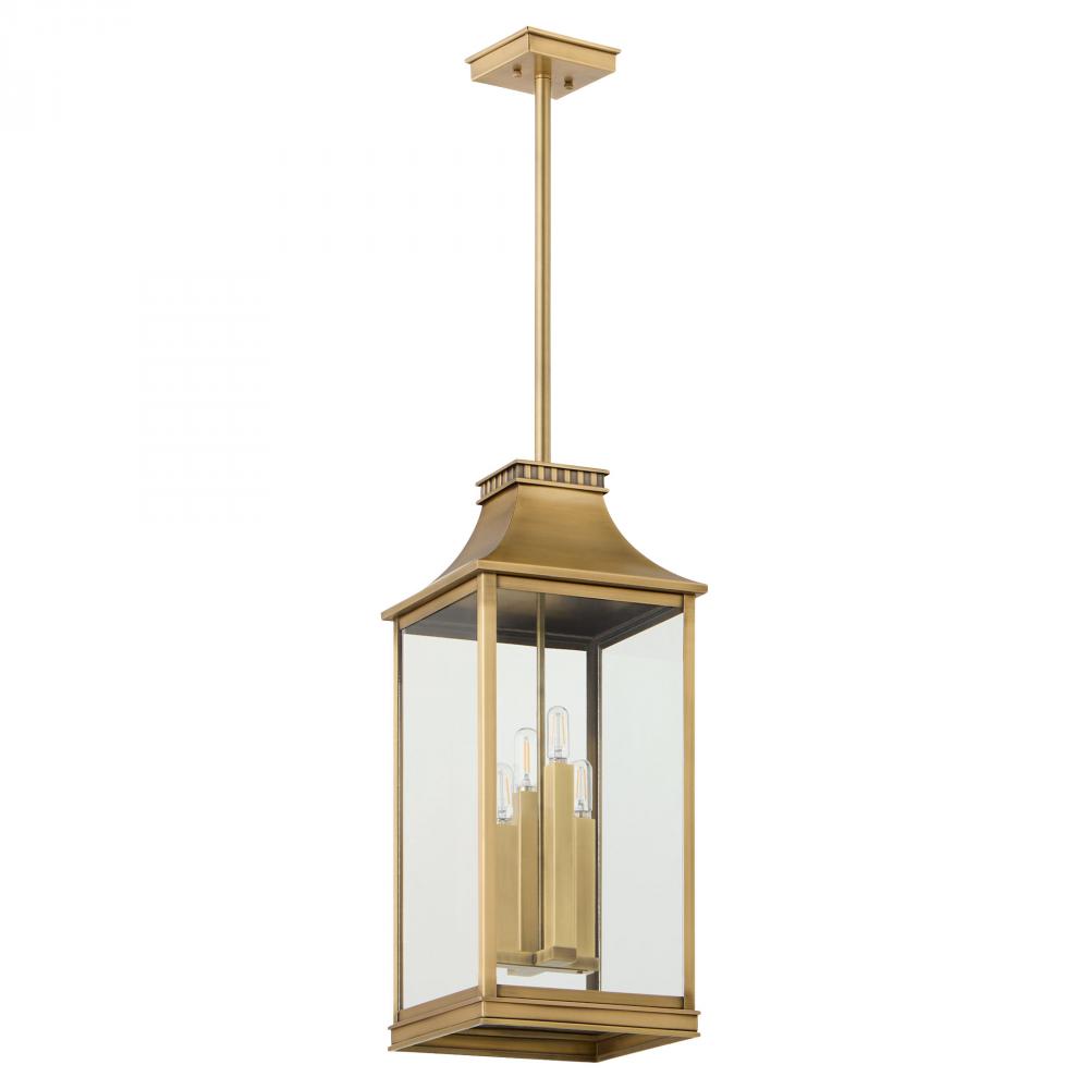 Salem 4 Light Outdoor Pendant - Heritage Brass