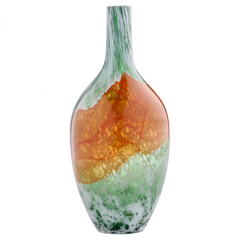 Pacaya Bottle Vase | Grey | Orange - Medium