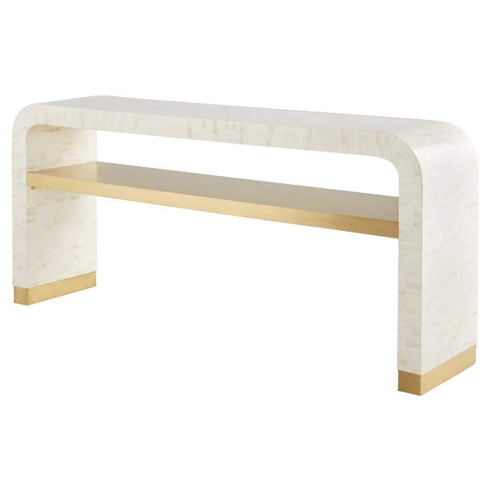 Cascada Console Table | Natural Bone | Brass
