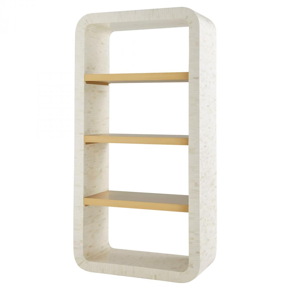 Cascada Etagere | Natural Bone | Brass