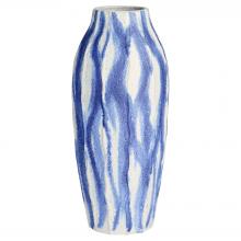 Cyan Designs 12186 - Ripple Vase | Chalk White | Blue - Tall