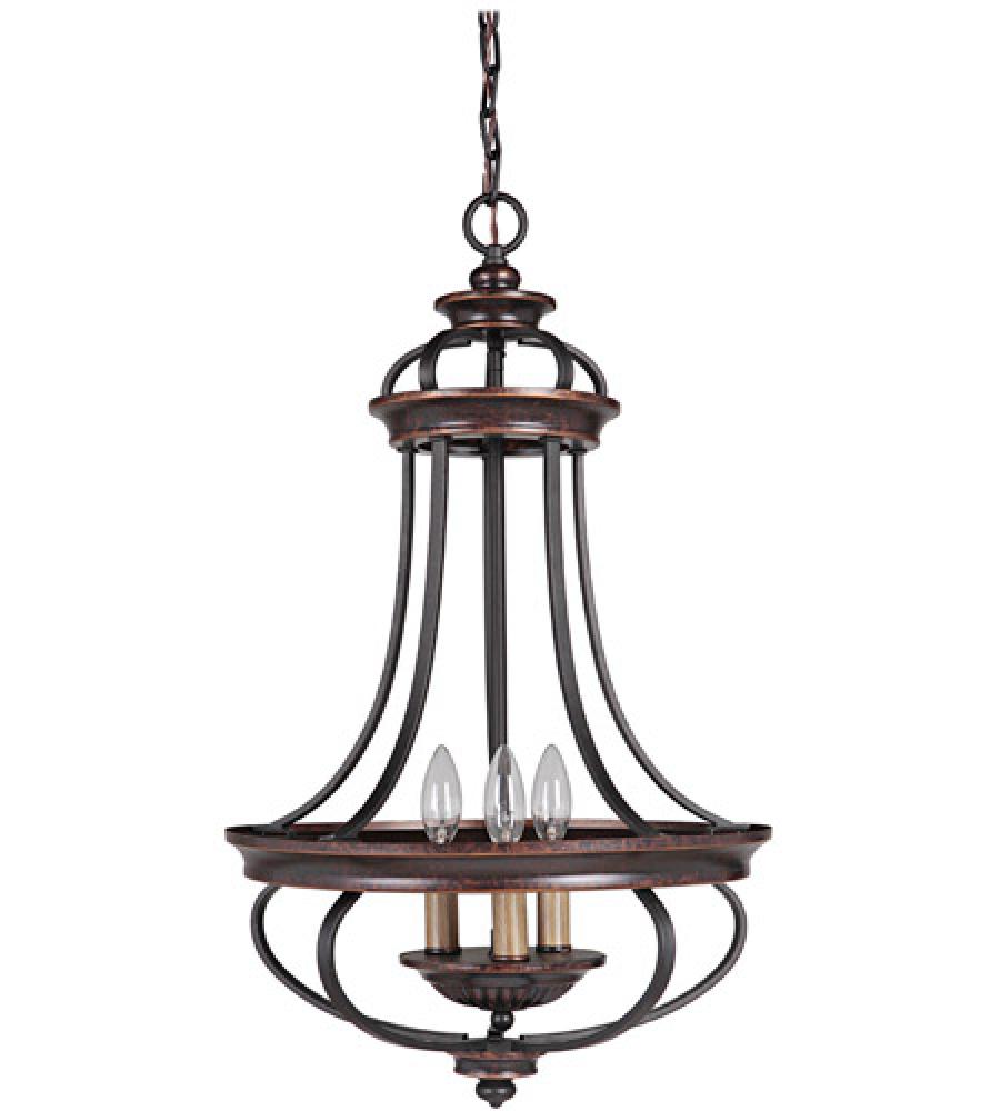 Stafford 3 Light Foyer in Aged Bronze/Textured Black