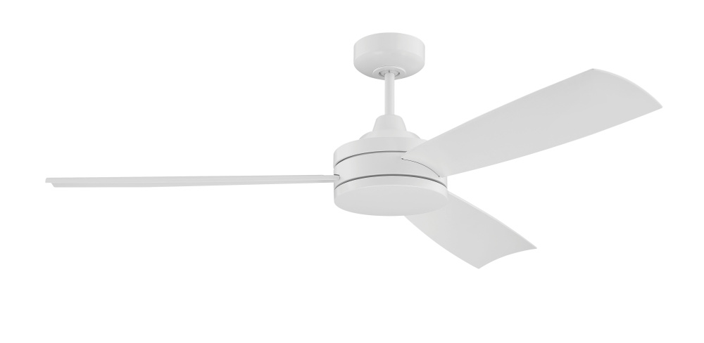 Inspo 54" 3-Blade Ceiling Fan Indoor/Outdoor (Damp) in White w/ White Blades