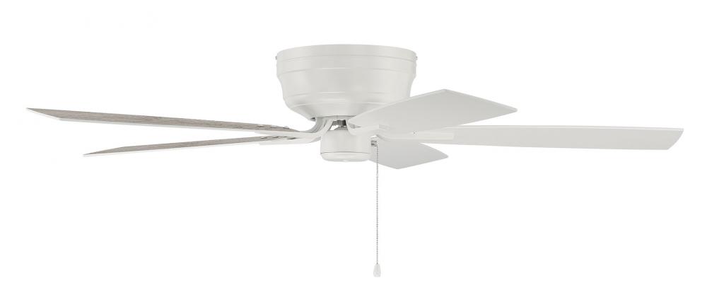 Pro Plus Hugger 52" 5-Blade Ceiling Fan in White w/ White/Washed Oak Blades
