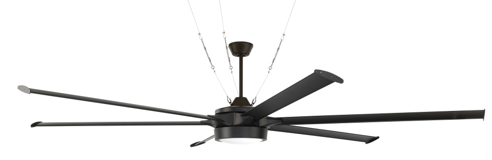 102" Ceiling Fan w/Blades & LED Light Kit, Damp Rated