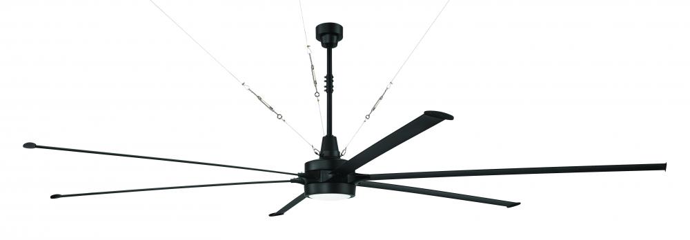 144" Ceiling Fan w/Blades, LED Light Kit, Damp Rated, 12" & 24" Custom 1.25"Dia Down