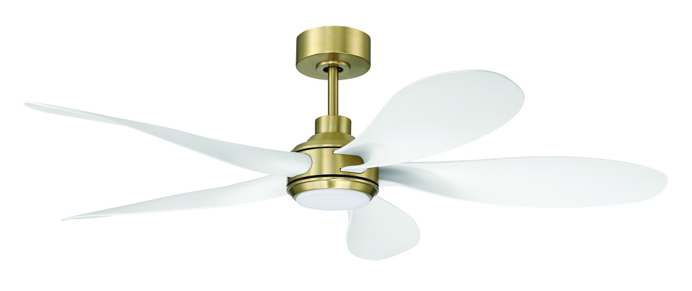 52" Ceiling Fan w/DC Motor, 5 CCT LED Disk, 2-Wire HW Wall Control