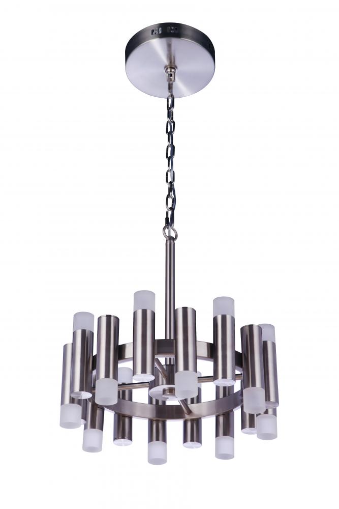 Simple Lux 16 Light LED Chandelier in Brushed Polished Nickel