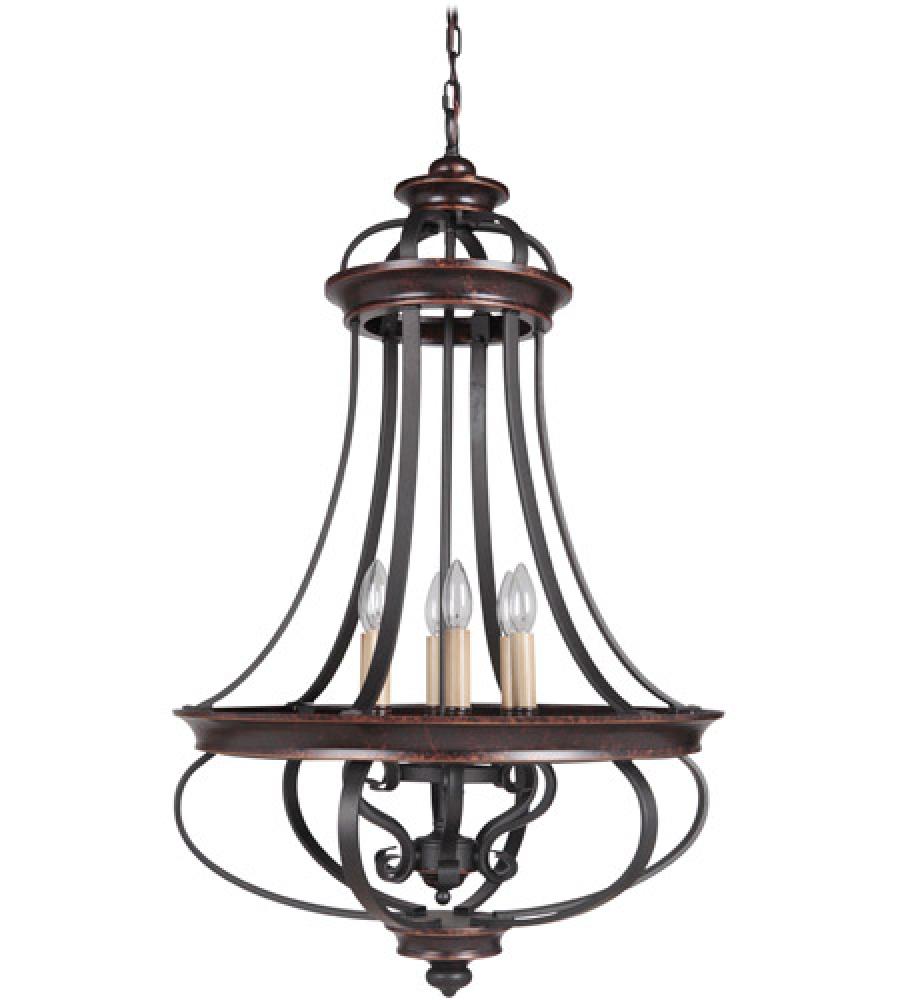 Stafford 6 Light Foyer in Aged Bronze/Textured Black