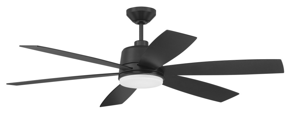 52" Ceiling Fan w/ 6 Blades, LED Light Kit, Damp Rated, Non WiFi