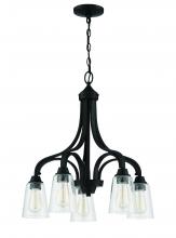 Craftmade 41915-ESP-CS - Grace 5 Light Down Chandelier in Espresso (Clear Seeded Glass)