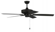 Craftmade OP52FB5 - Outdoor Pro Plus 52 52" 5-Blade Indoor/Outdoor (Wet) Ceiling Fan in Flat Black w/ Flat Black Bla