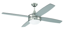 Craftmade PHZ52BNK4-BNGW - Phaze II 52" 4-Blade Ceiling Fan in Brushed Polished Nickel w/ Brushed Nickel/Greywood Blades
