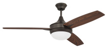 Craftmade TG52ESP3 - Targas 52" 3-Blade Ceiling Fan in Espresso w/ Mahogany/Teak Blades; Integrated Light Kit