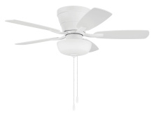 Craftmade WHL42W5C1 - Wheeler 42" 5-Blade 2-Light Bowl Ceiling Fan in White w/ White/Washed Oak Blades