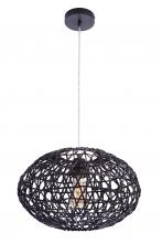 Craftmade P2003-FB - Natural Pendant 1 Light Pendant w/ Woven Black Rattan Orb