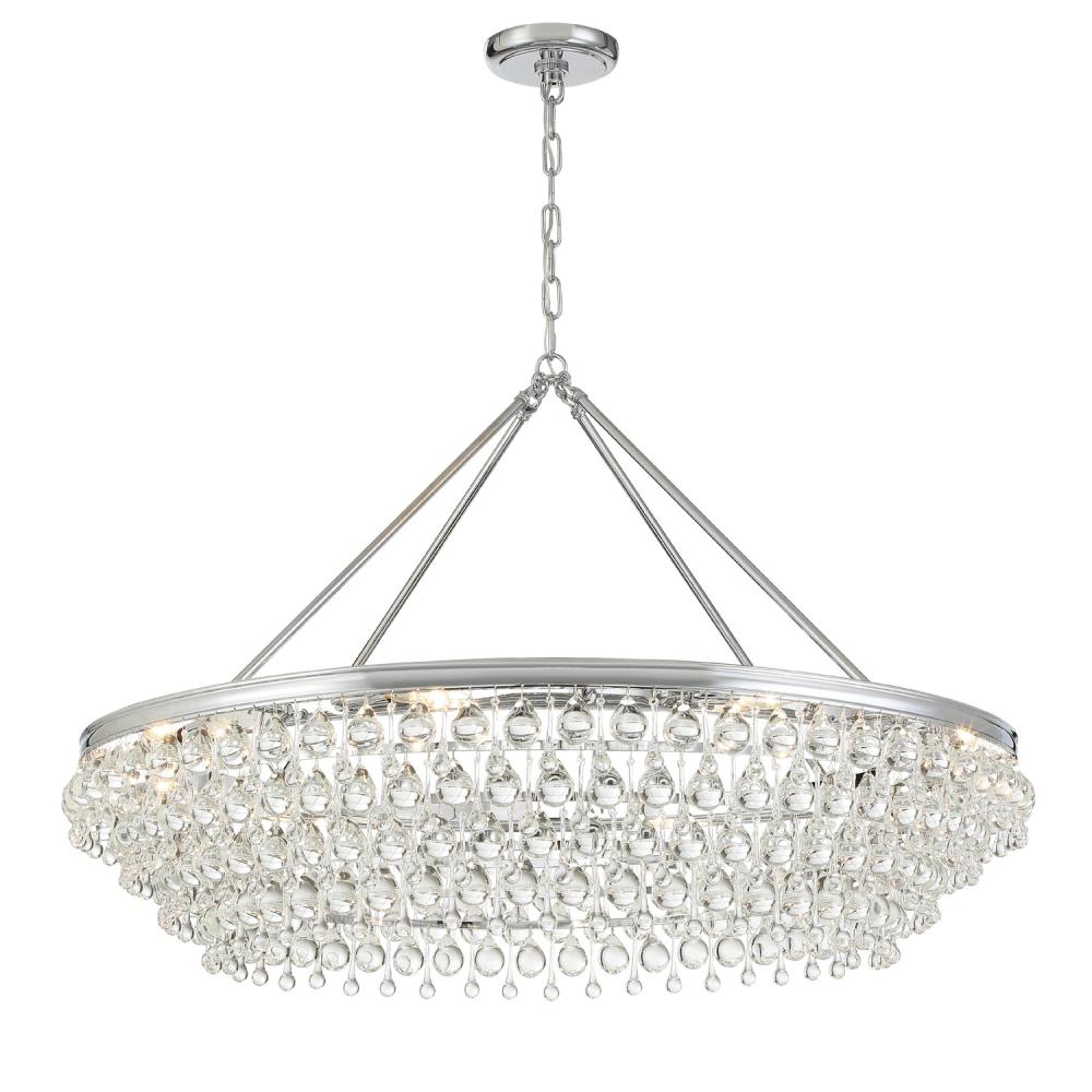 Calypso 40'' Crystal Teardrop Polished Chrome Chandelier