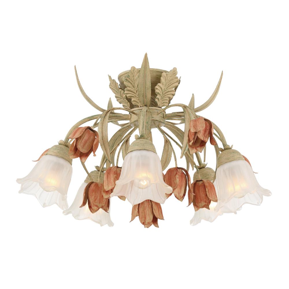 Southport 22'' Sage Rose Semi Flush Mount