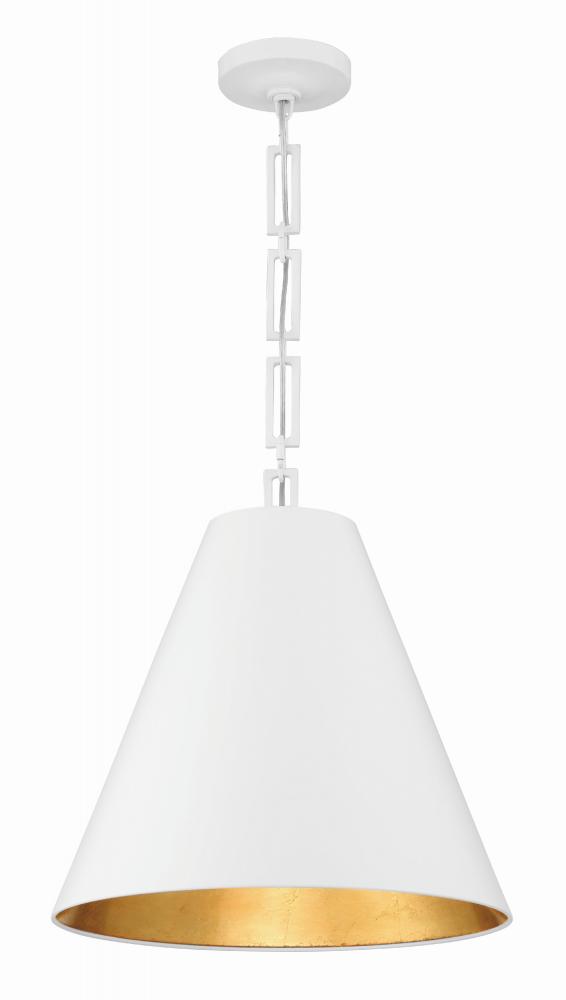 Brian Patrick Flynn Alston 18'' Matte White + Antique Gold Pendant