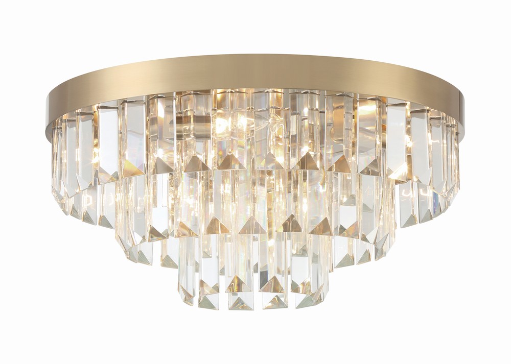 Hayes 8 Light Aged Brass Flush Mount