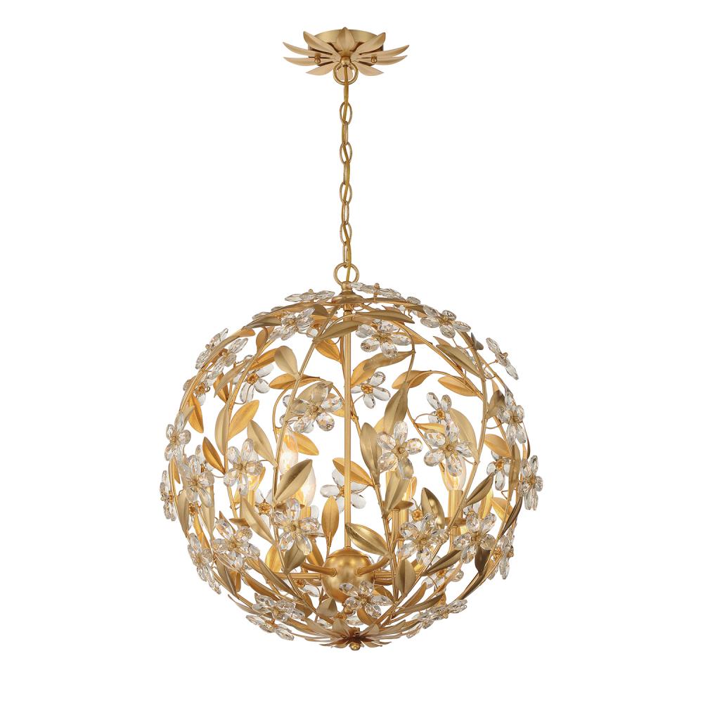 Marselle 22'' Antique Gold Chandelier