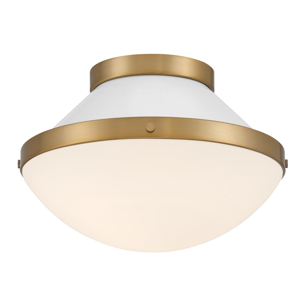 Xander 12.25'' Vibrant Gold + White Flush Mount