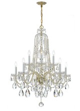 Crystorama 1110-PB-CL-MWP - Traditional Crystal 10 Light Hand Cut Crystal Polished Brass Chandelier