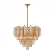 Crystorama ADD-312-AG-AM - Addis 26.75'' Aged Brass Chandelier