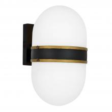 Crystorama CAP-8501-MK-TG - Brian Patrick Flynn Capsule 1 Light Matte Black + Textured Gold Outdoor Sconce