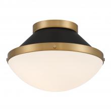 Crystorama XAN-8001-VG-MK - Xander 12.25'' Vibrant Gold + Matte Black Flush Mount