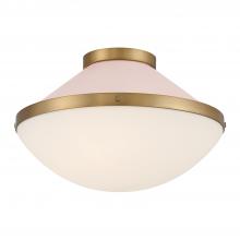 Crystorama XAN-8002-VG-BH - Xander 16.25'' Vibrant Gold + Blush Flush Mount