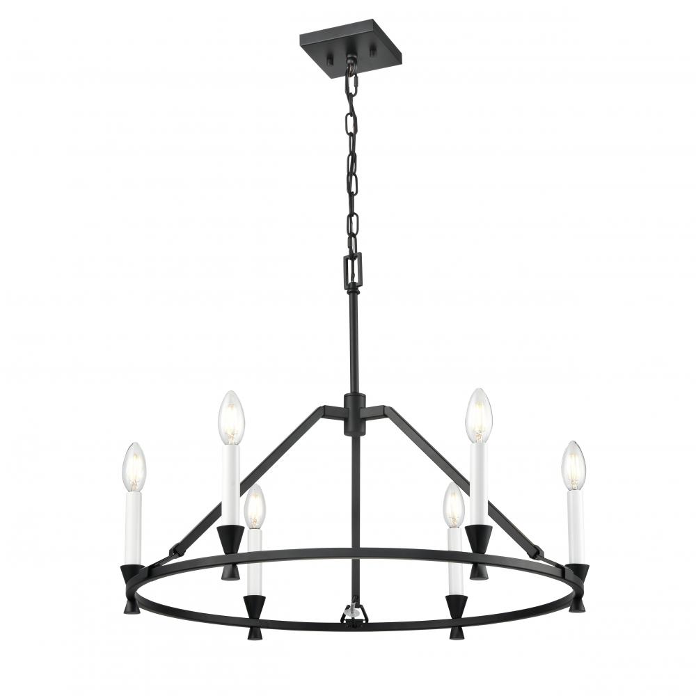 CARISBROOKE 26" CHANDELIER, BLACK