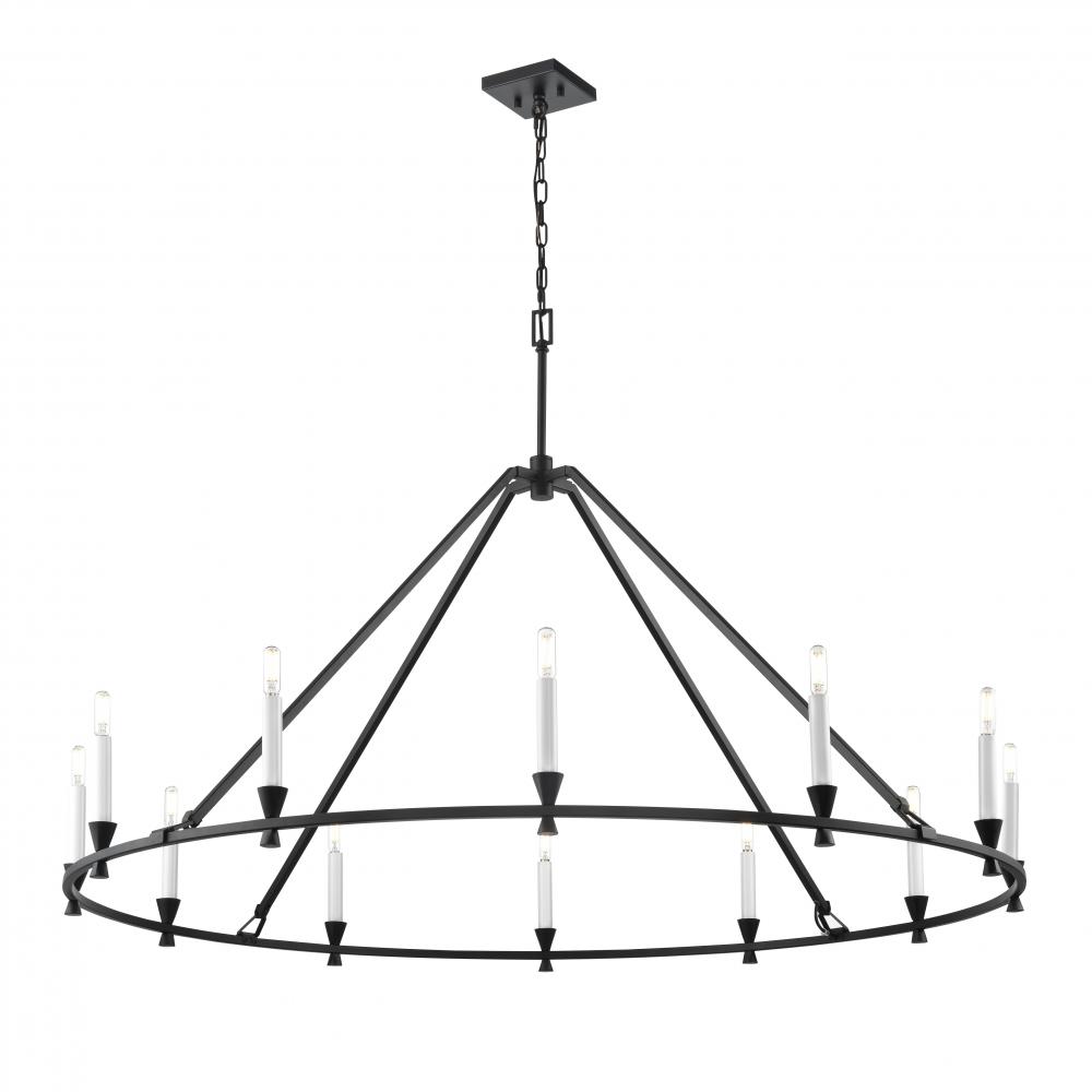 CARISBROOKE 50" CHANDELIER, BLACK