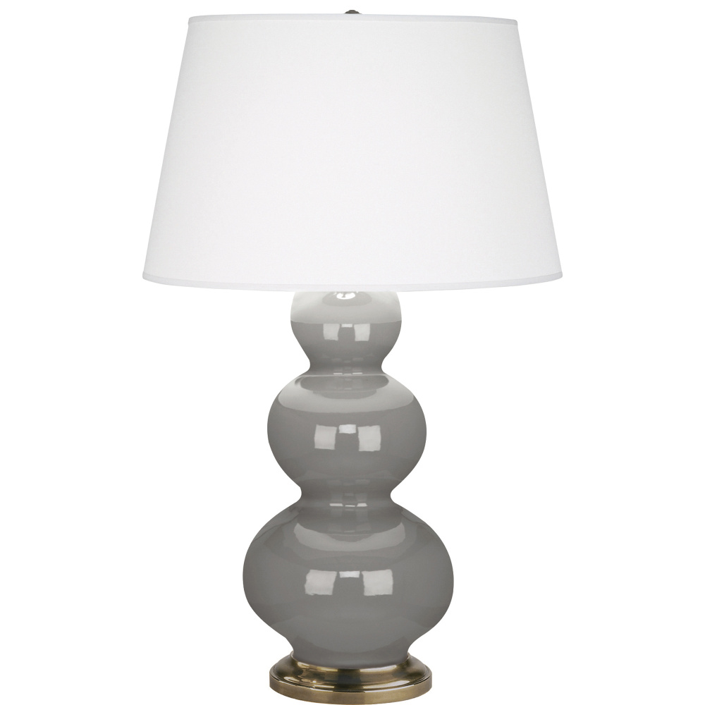 Smokey Taupe Triple Gourd Table Lamp