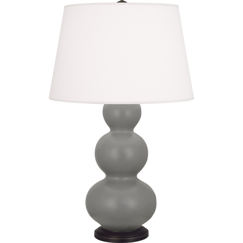 Matte Smokey Taupe Triple Gourd Table Lamp