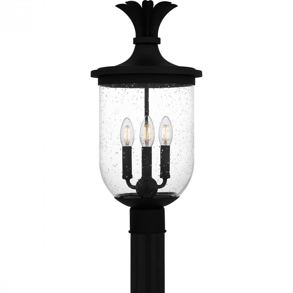Havana 3-Light Earth Black Outdoor Post Lantern