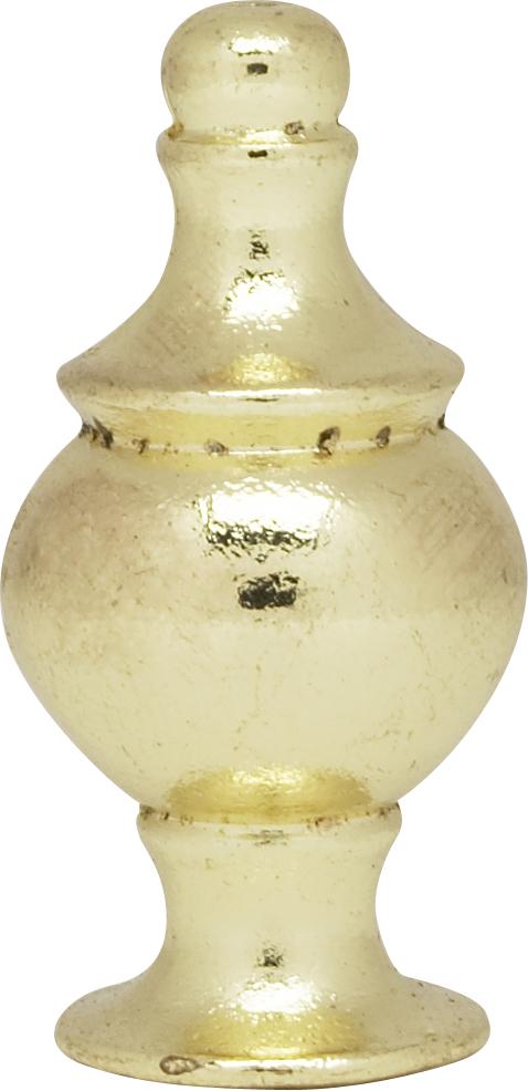 Modern Finial; 1-1/2" Height; 1/4-27; Polished Brass Finish