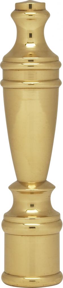 Large Spindle Finial; 2-3/8" Height; 1/4-27; Polished Brass Finish
